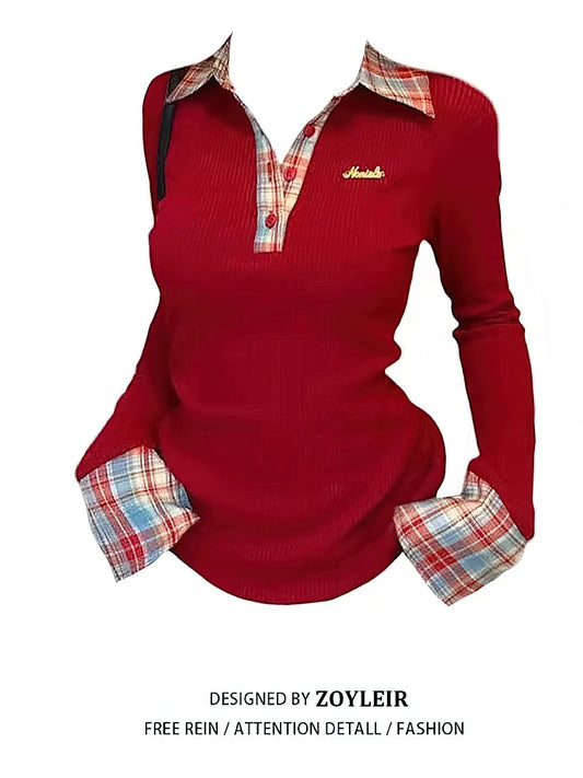 Preppy |   Plaid Long Sleeve