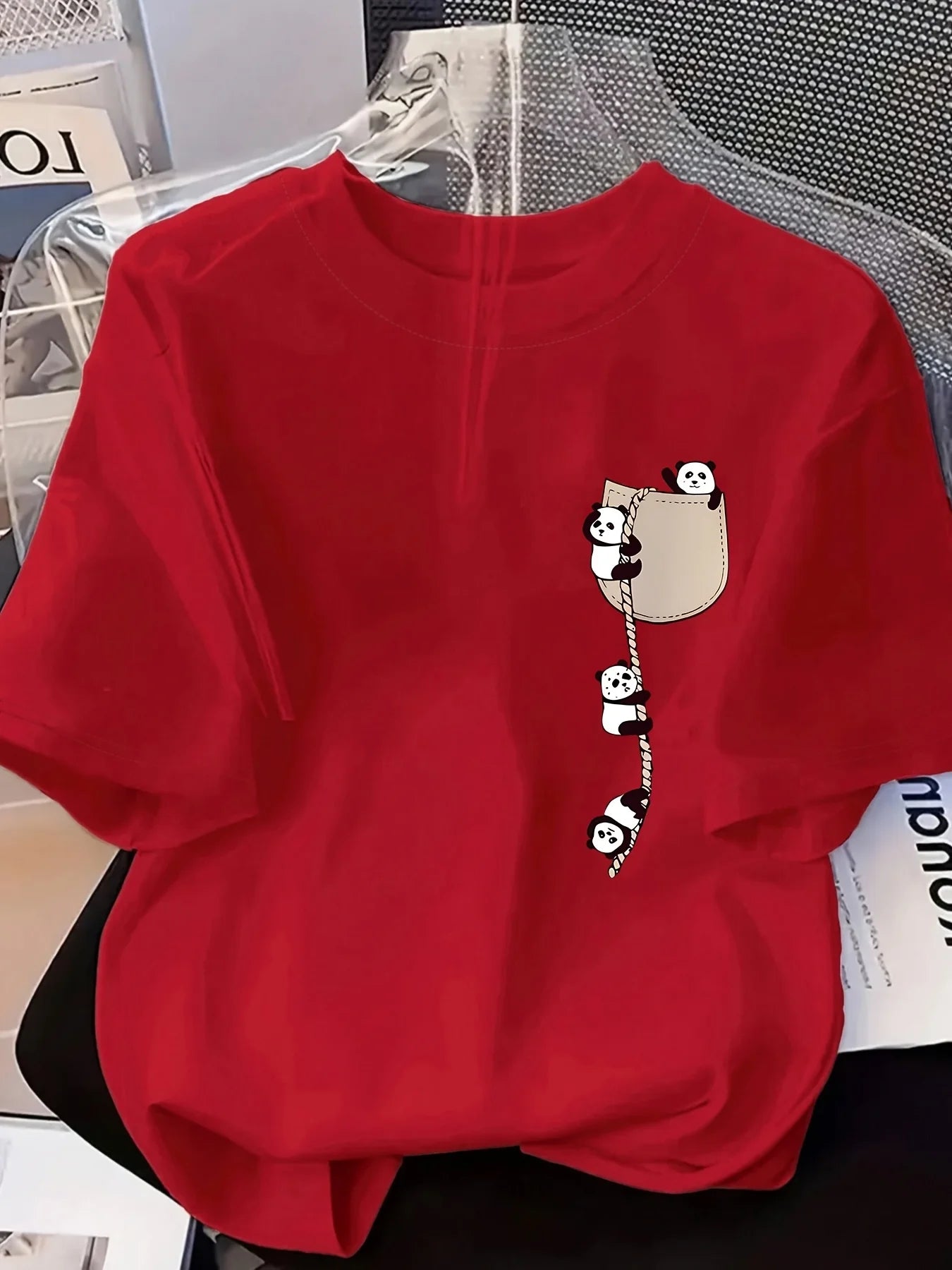 Cubby | Round Neck Panda Print Tee