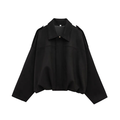 Brandy | Oversized Suede-Texture Jacket
