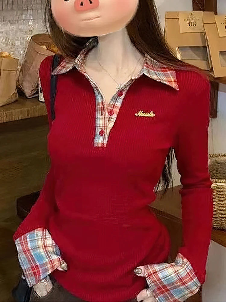 Preppy |   Plaid Long Sleeve