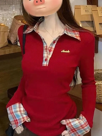 Preppy |   Plaid Long Sleeve