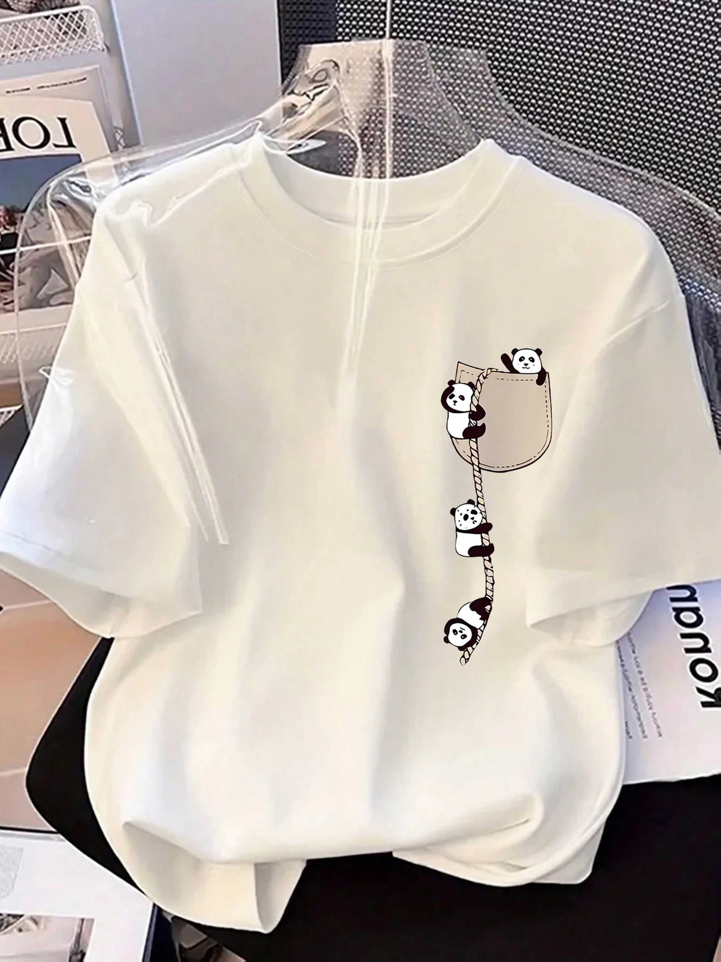 Cubby | Round Neck Panda Print Tee