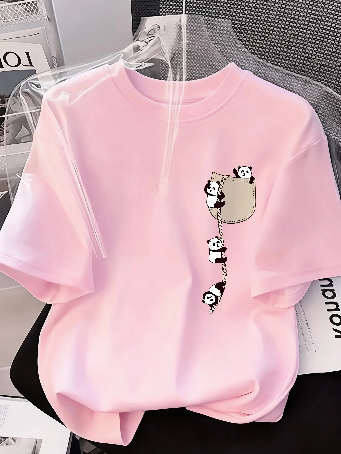 Cubby | Round Neck Panda Print Tee
