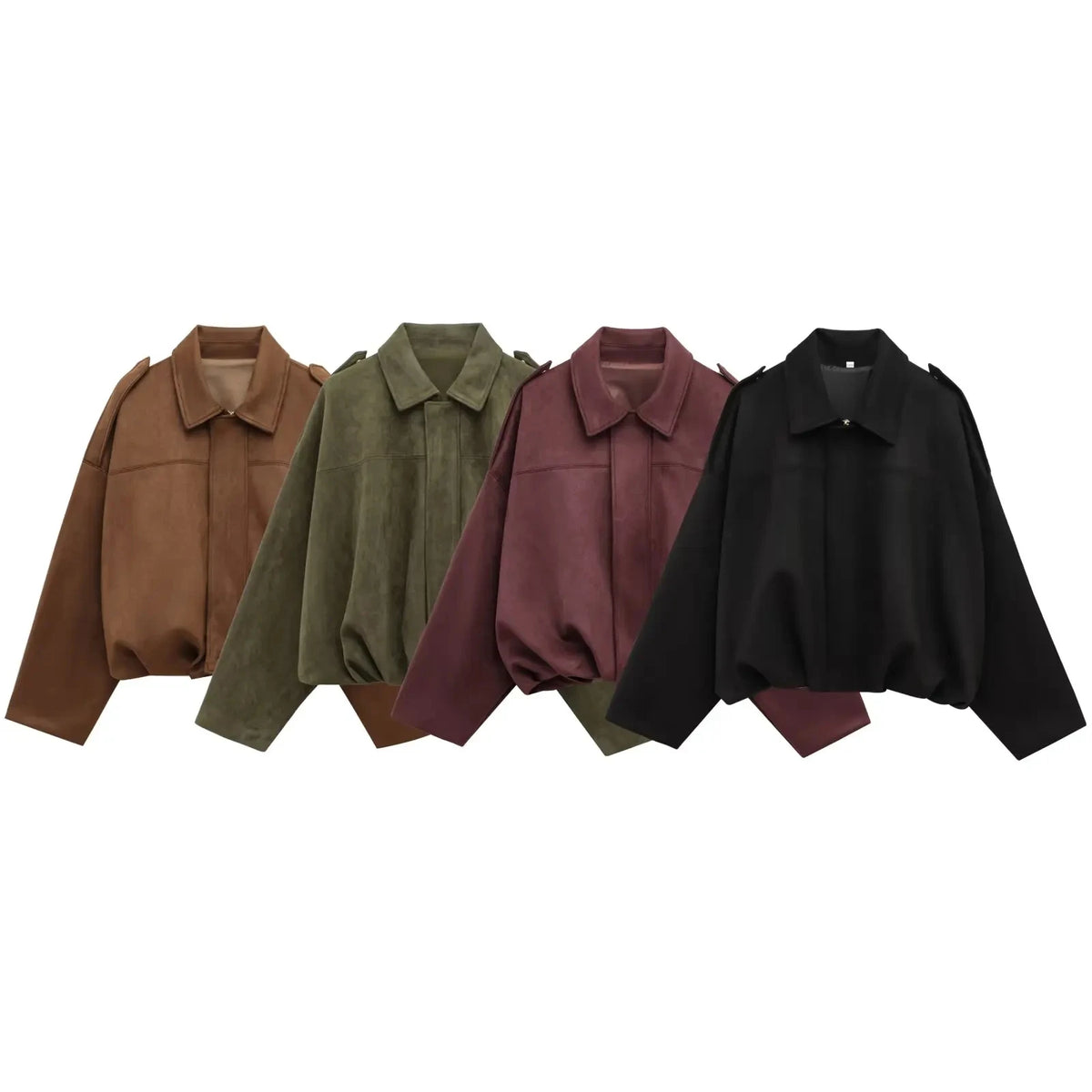 Brandy | Oversized Suede-Texture Jacket