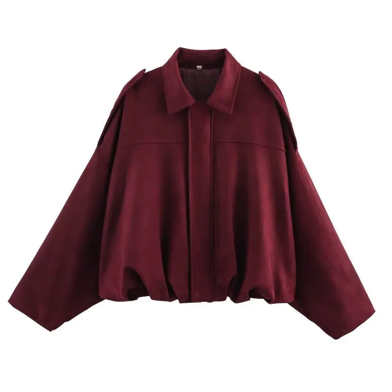Brandy | Oversized Suede-Texture Jacket