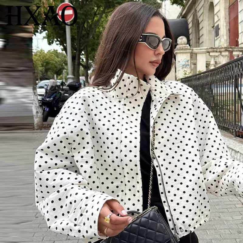 Nole | Polka Dot Bomber Jacket