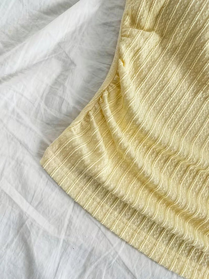 Poppy | Yellow Knit Tie Top
