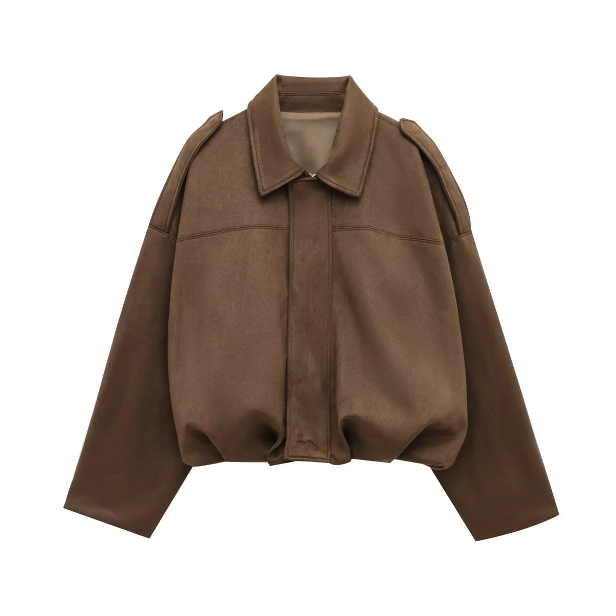 Brandy | Oversized Suede-Texture Jacket